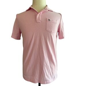 Vineyard Vines Edgartown Polo Shirt‎ Striped Short Sleeve Pink